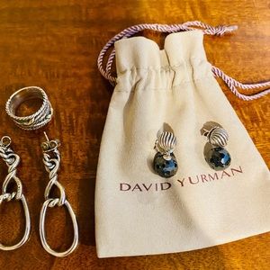 Authentic David Yurman Double X Crossover Ring 925 Sterling Silver 18k Gold